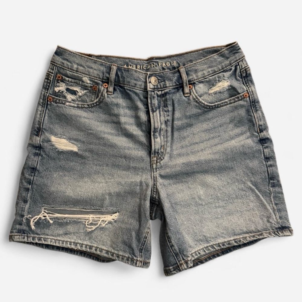 American Eagle Outfitters Men's Distressed Gray Jean Shorts